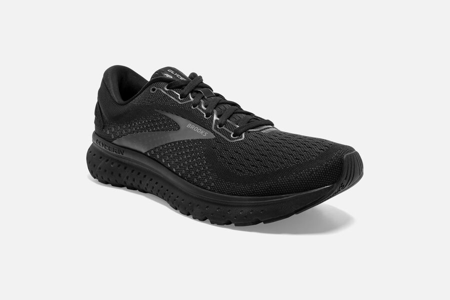 Brooks Glycerin 18 Road Running Shoes Mens - Black - DPYBX-7136